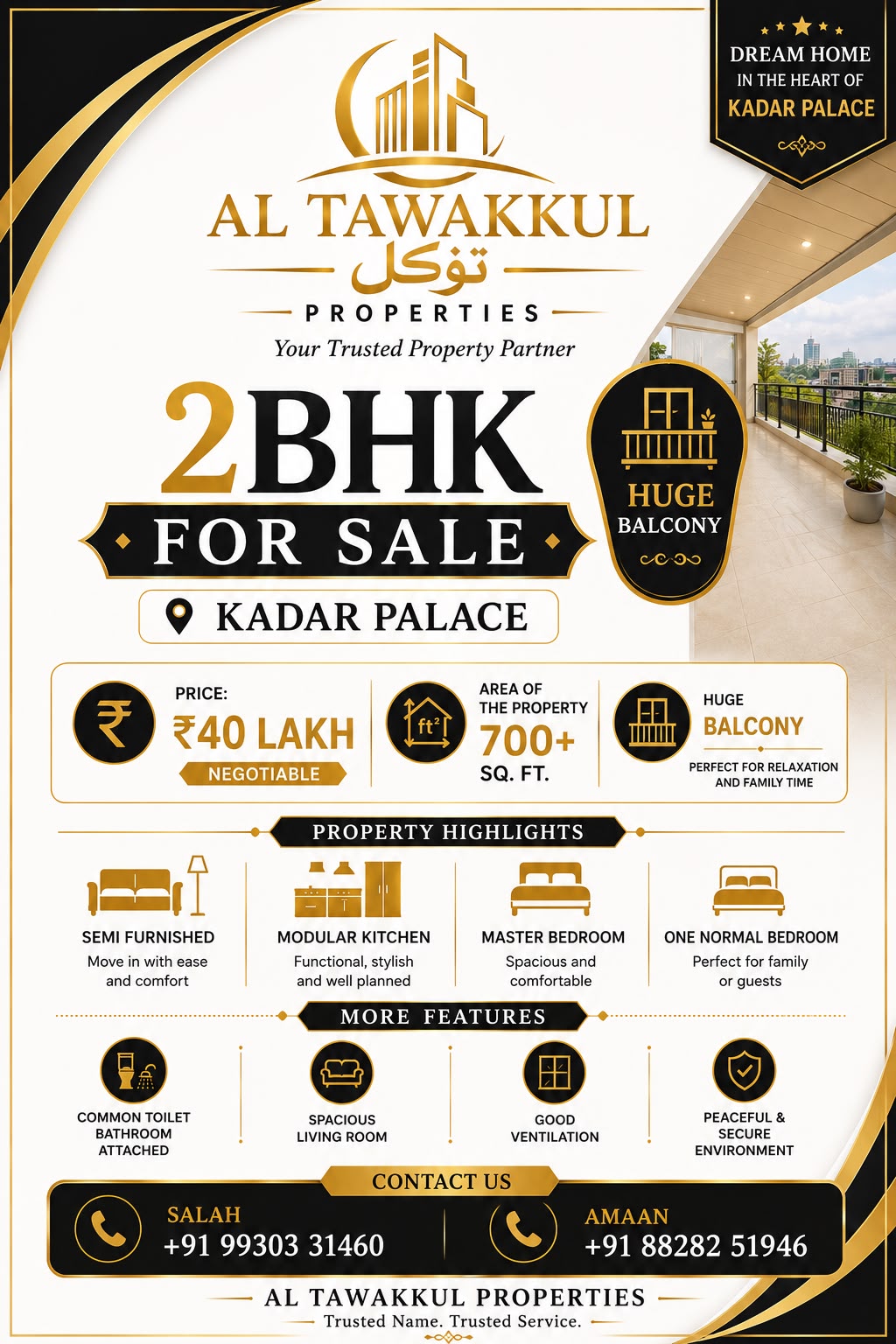 2BHK For Sale in Kadar Palace